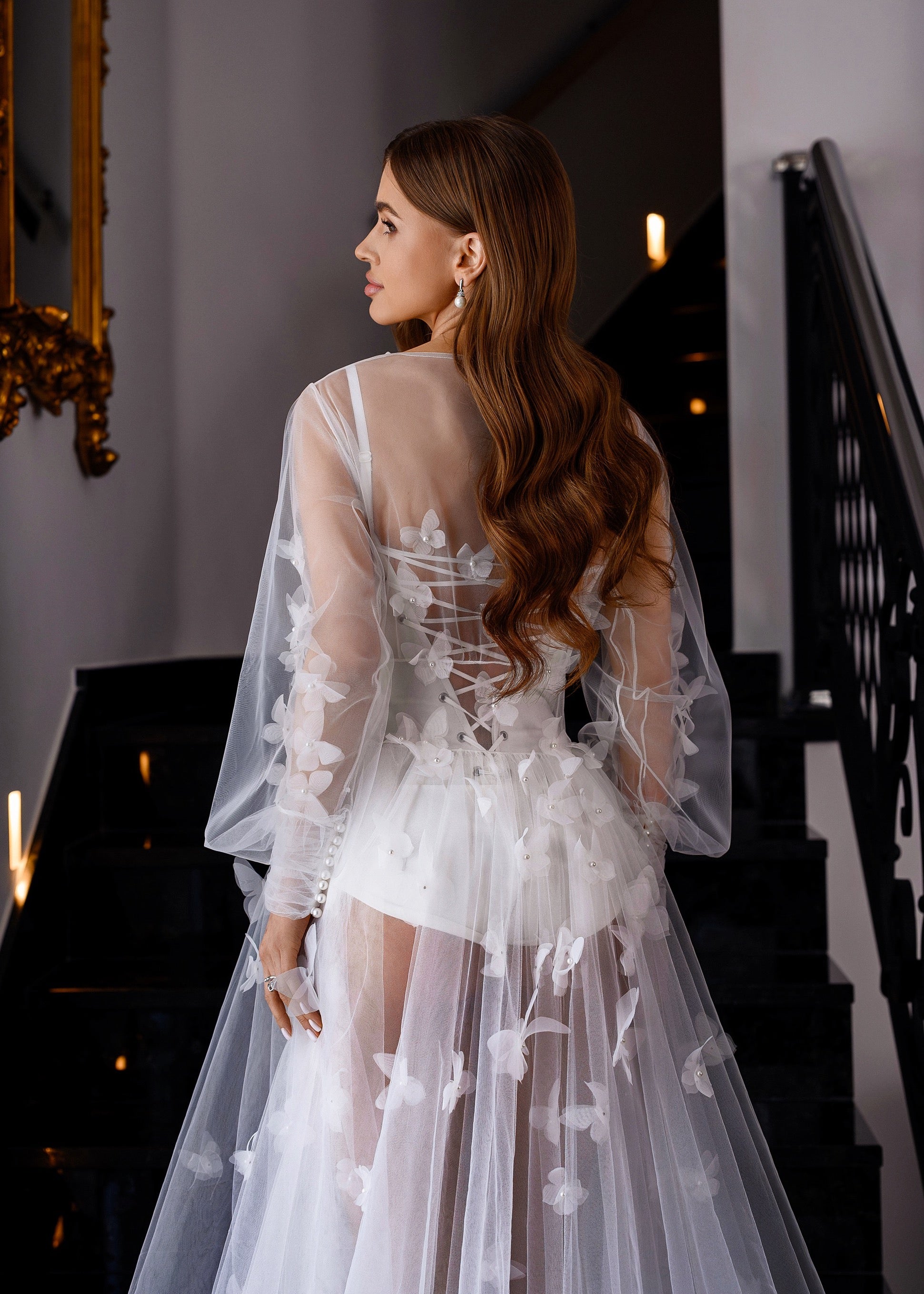 ADELLE весільна сукня-пеньюар з 3D метеликами