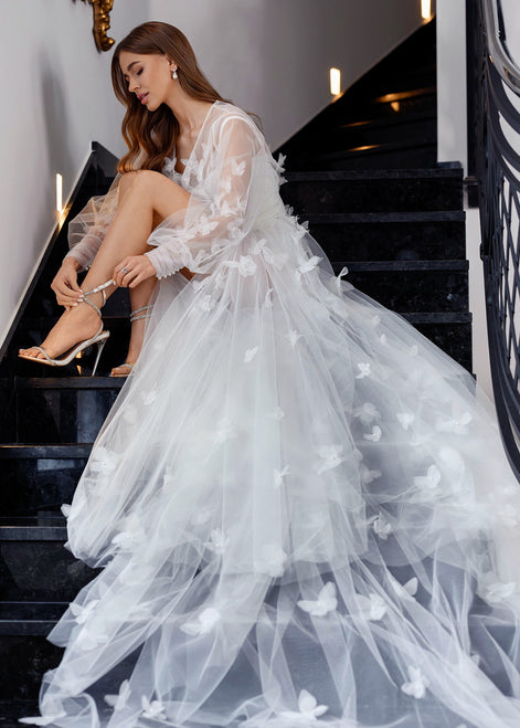 ADELLE весільна сукня-пеньюар з 3D метеликами