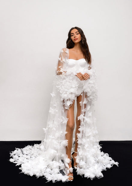 BUTTERFLY об'ємний весільний халат з метеликами