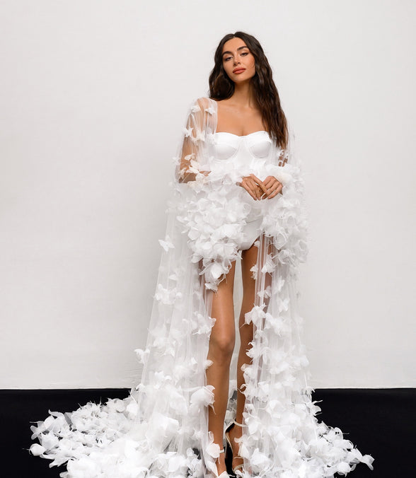 BUTTERFLY об'ємний весільний халат з метеликами