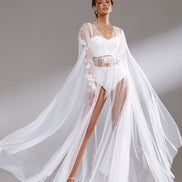 BLOSSOM легкий пеньюар  з квітковими аплікаціями