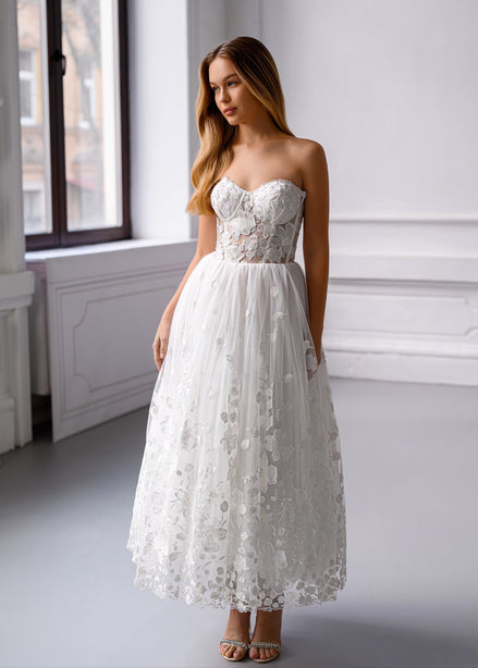  CELINE сукня міді з квітковим мереживом