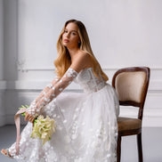  CELINE сукня міді з квітковим мереживом