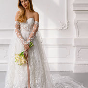 CELINE тюлева накидка з 3D квітами та знімними рукавичками