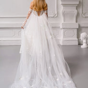 CELINE тюлева накидка з 3D квітами та знімними рукавичками