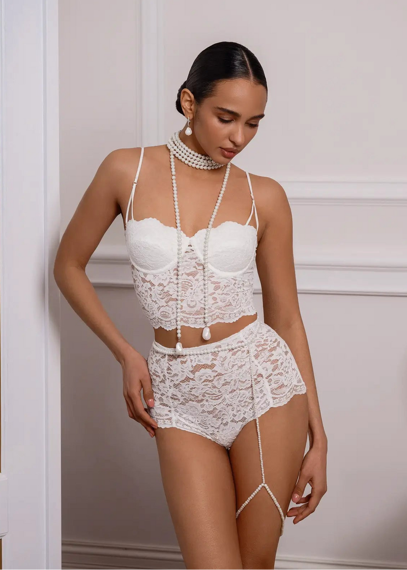 White lace lingerie set CHARMY by Linni Caro