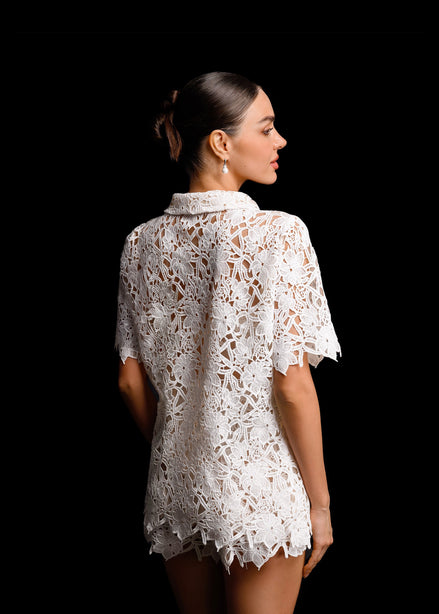 CLARA короткий комплект з макраме та мереживом 