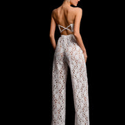 CLARA мереживний брючний костюм з макраме 