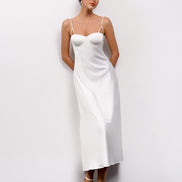 DIANA шовкова сукня-комбінація міді з бантом 