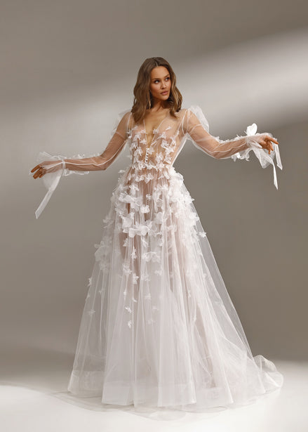 ELIZABETH будуарна сукня з квітковим декором