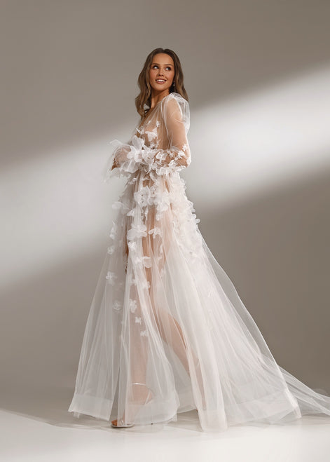 ELIZABETH Будуарна сукня з квітковим декором