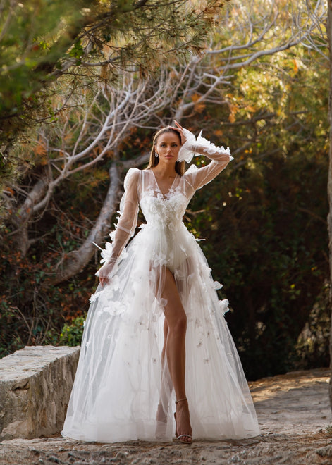 ELIZABETH Будуарна сукня з квітковим декором