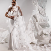 HOLLIE весільна фата з 3D квітами