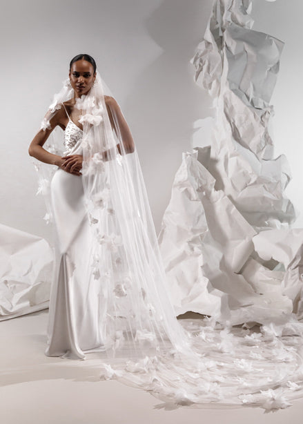 HOLLIE весільна фата з 3D квітами