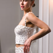 IRIS комплект-бюстьє з перлинами та кристалами