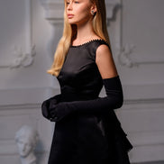 KATE шовкова міні-сукня зі знімним бантом