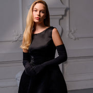 KATE шовкова міні-сукня зі знімним бантом