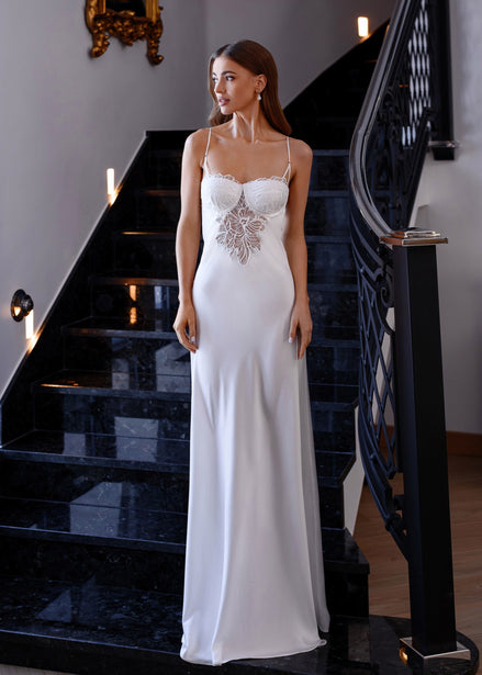 LAURA сукня-комбінація з квітковими аплікаціями