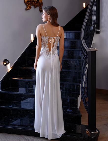 LAURA сукня-комбінація з квітковими аплікаціями