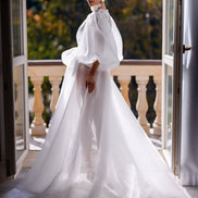 Весільний халат LISA з прозорої органзи з об'ємними рукавами 