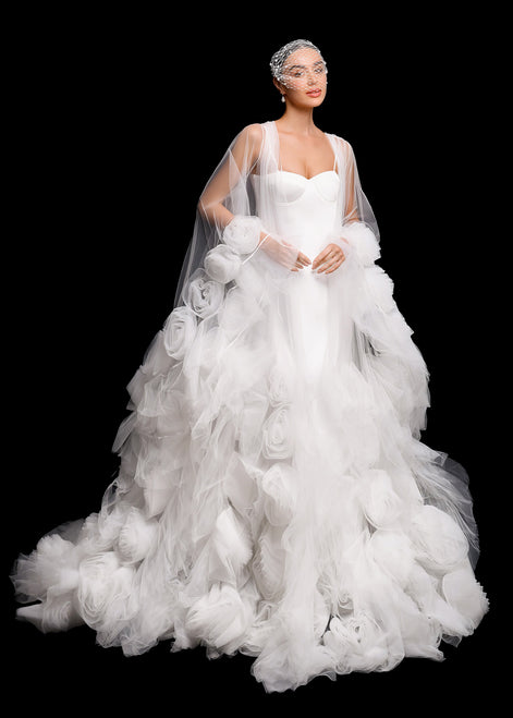  LUCY халат з об'ємними трояндами 