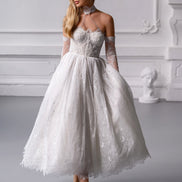 MARTINA MIDI з французького мережива шантильї з корсетом та чокером