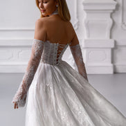 MARTINA MIDI з французького мережива шантильї з корсетом та чокером