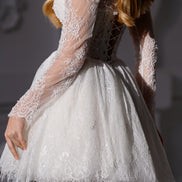 MARTINA MINI з французького мережива шантильї з кришталевим корсетом