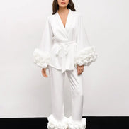 MEGANE WHITE комплект піжами з об'ємними квітами 