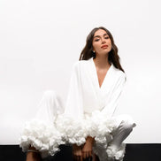 MEGANE WHITE комплект піжами з об'ємними квітами 