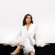 MEGANE WHITE комплект піжами з об'ємними квітами 