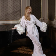 MEGANE WHITE комплект піжами з об'ємними квітами 