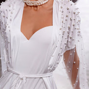 MILLA весільний шовковий халат з перлинами на рукавах