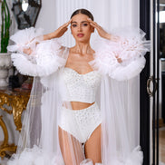 MOLLY пеньюар з текстурними 3D жоржинами