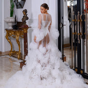 MOLLY пеньюар з текстурними 3D жоржинами