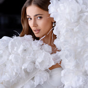 NICOLE халат з 3D квітами ручної роботи