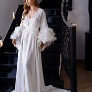 NICOLE халат з 3D квітами ручної роботи