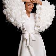 NICOLE MINI халат з 3D квітами ручної роботи