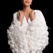 NICOLE MINI халат з 3D квітами ручної роботи