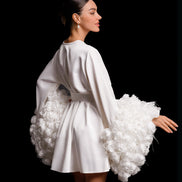 NICOLE MINI халат з 3D квітами ручної роботи