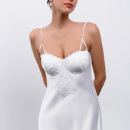 PAOLA LONG сукня-комбінація з мереживом