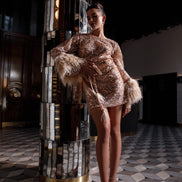 SILVIA вечірня коктейльна сукня пір'ям