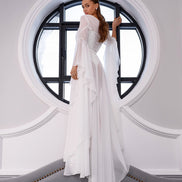 VICKY довгий шифоновий весільний халат зі шлейфом