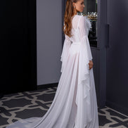 VICKY довгий шифоновий весільний халат зі шлейфом