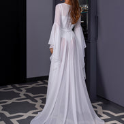 VICKY довгий шифоновий весільний халат зі шлейфом