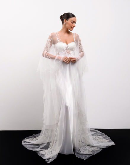 WINGS халат з мереживними деталями