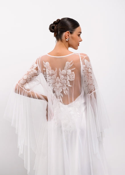 WINGS халат з мереживними деталями