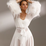 WATER LILY шифоновий халат шлейфом