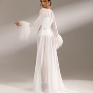 WATER LILY шифоновий халат шлейфом